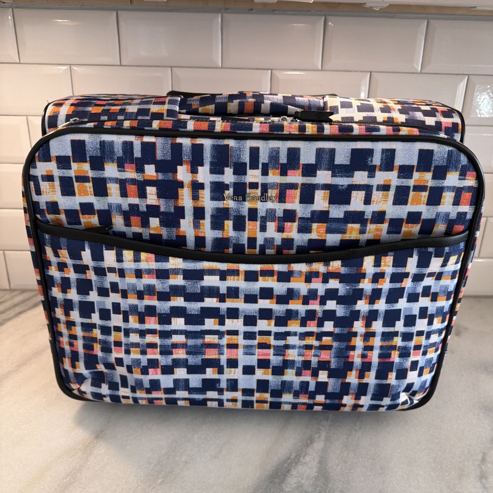 Vera Bradley-Retired-Iconic Rolling Work Bag-Abstract Blocks Carry On Gw9961